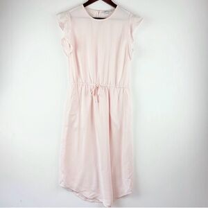 Aritzia Babaton Pink Ruffle Midi Dress Wedding Boho Garden Easter Elegant Small